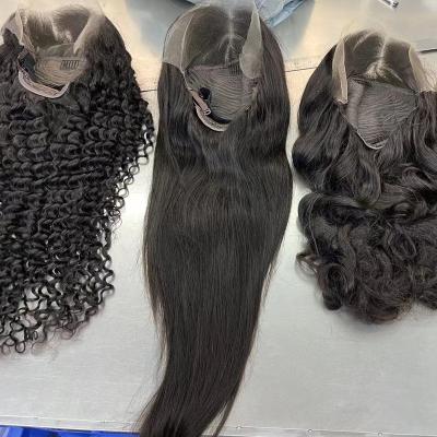 China Other Human Hair W-HD134P Human Hair HD 13X4 Lace Wig Body Straight Deep Wave Frontal Unprocessed Virgin Mongolian Human Hair Natural Wigs for sale