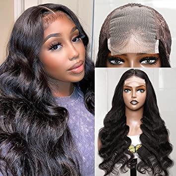 China Wholesale Transparent Loose Deep Wave 4x4 Virgin Lace Front Closure Wig W-HD44 Body Hair Brazilian Unprocessed Full HD Lace Wig for sale