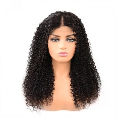 China Other W-HD44 Long Glueless HD 4x4 Lace Front Human Hair Peruvian Transparent Real Hair Straight Closure Wig 100% For Black Women for sale