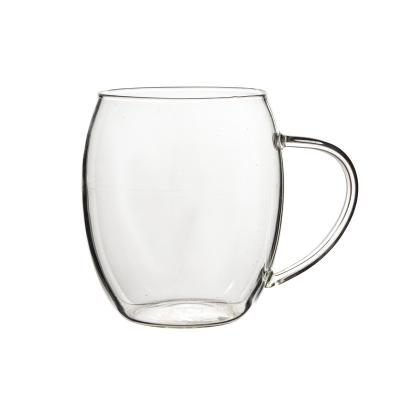 China Sustainable Large Cup 750ml Single Wall Clear Coffee Glass Mug With Handle for sale