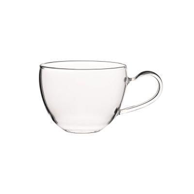 China Small Viable Single Wall Clear Coffee Cup 250ml Glass Mug With Handle for sale