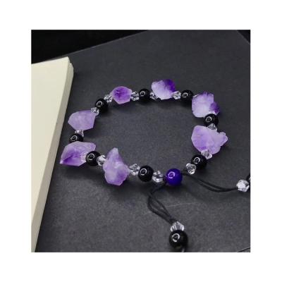 China Cute Hot Selling Natural Quartz Crystal Bracelet Rose Quartz Amethyst Bead Charm Bracelet for sale