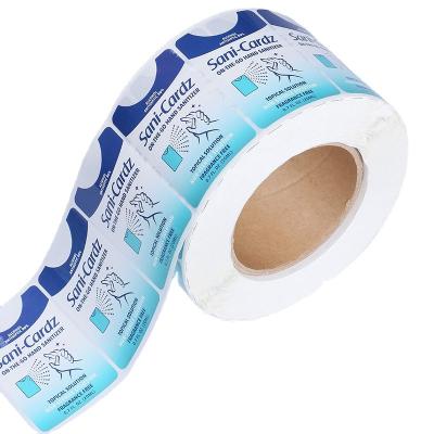 China Customized Waterproof Heat Sensitive Adhesive Roll Printing Sanitizer Bottle Label Liquid Sticker For Hand Washing for sale