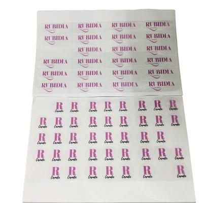 China Customized Printing Clear Vinyl Stickers Waterproof Logo Label For Cosmetic Transparent for sale