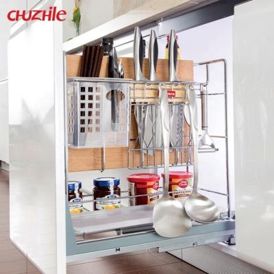 China New Style Hot Selling Stainless Steel Custom Kitchen Accessories Chuzhile Pull-Out Basket for sale