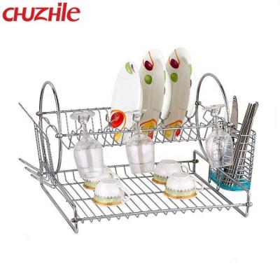 China Latest Style And Fashion Stainless Steel Kitchen Storage Folding Sustainable Dish Racks for sale