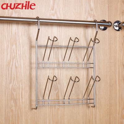 China Sustainable Kitchen Stainless Steel Class Cup Hanging Rack for sale