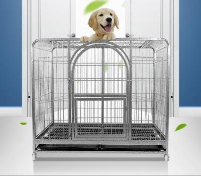 China Factory Wholesale Bold Square Breathable Tube Dog Cage With Pulley For Small Medium Large Dog for sale