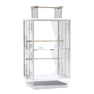 China WYCY New Product Breathable Panorama Peony Budgie Parrot Cage Transparent Acrylic Villa Large Bird Cage for sale