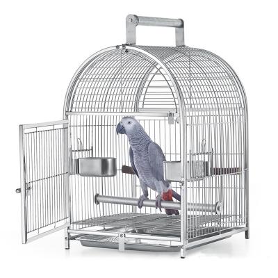 China WYCY Viable Wholesale Parrots Travel Carrier Stainless Steel Portable Bird Cage Parrot Cage for sale