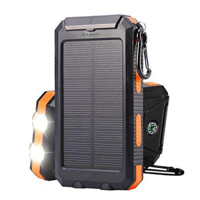 China Flashlight Wholesale travel adventure Outdoor waterproof Solar Charger 10000mah Portable sun Power Banks With Compass for sale