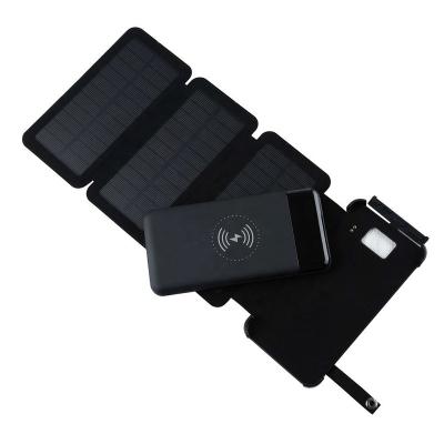 China Wireless Charging New Arrivals 2022 Portable Wireless Power Bank Solar Charger with 10000mAh Mobile Charger Power Bank for sale