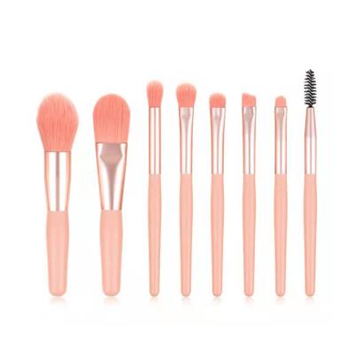 China Angular Blush High Quality Custom Logo Pink Makeup Brush Set Make Up Brushes 8pcs Handle Set Brush Set for sale