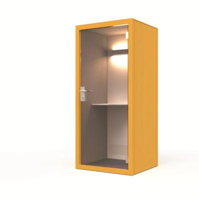 China Aluminum column and steel frame wholesale high quality indoor freestanding soundproof telephone booth for office for sale