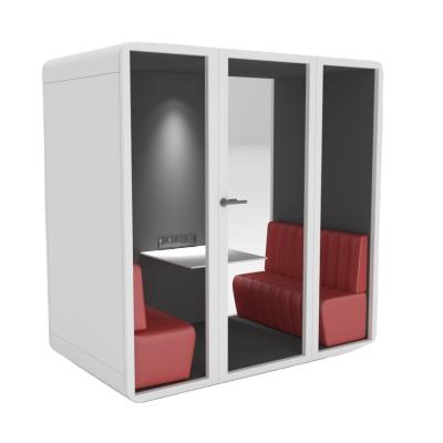 China Metal Panel Modern Design Meeting Booth Privated Office Booth Silent Working Pods Double Steel+Tempered glass+plywood+Soundproof cotton+insulation for sale