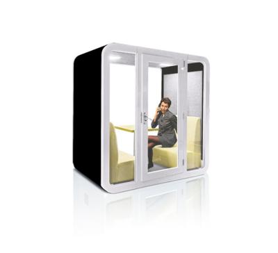 China Wholesale Modern Iron+Tempered glass+plywood+Soundproof Cotton 4 Person Meeting Telephone Booth Modern Standing Pod for sale