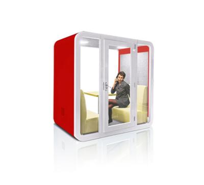 China Design Office Creative Meeting Iron+Tempered glass+plywood+Soundproof Cotton Commercial Private Telephone Booth for sale