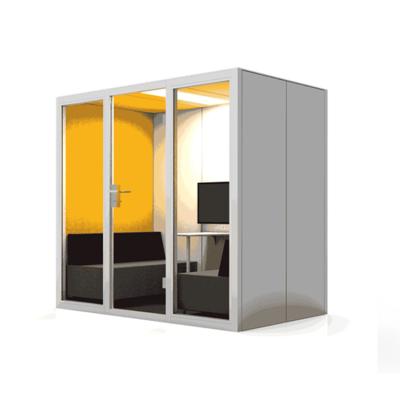 China Professional Movable Soundproof Acoustic Aluminum Column And Steel Frame Manufacturer Office Reception Booth for sale