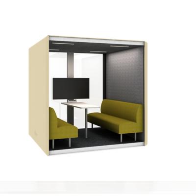 China Other Office Meeting Pod Soundproof Phone Booth As Privacy Booth Acoustic Hollow Glass Office Phone Booth Phone Booth Seating Sound Pod for sale