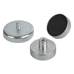 China Ceramic Ferrite Pot Magnets with External Thread for sale