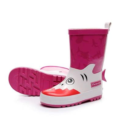 China Newest Promotion Custom Model Shark Waterproof Rubber Waterproof Antiskid Kids Rain Boots for sale