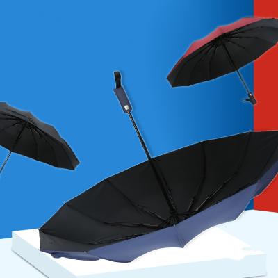 China Custom High Quality Sun Protection Special Customized Fashion Black Coating Automatic Folding Folding Umbrellas for sale