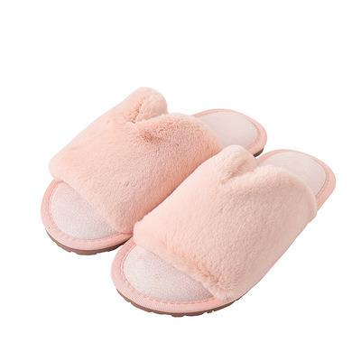 China Winter Suede Indoor Warm Slippers Love Plush Slippers Clog Breathable Cotton Slippers For Women for sale