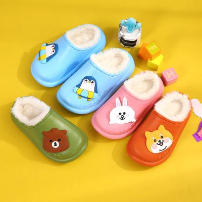 China Cute Children's Slippers Home Cute Children's Non-slip Waterproof Winter Warm Slippers Cotton Wool Baby Cotton Slippers Raincoat for sale