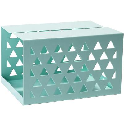 China Modern Steel Square Tissue Box Lid Modern Facial Paper Holder For Bathroom Vanity Countertops for sale