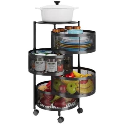 China Multi-Functional Steel Kitchen Rack Viable Kitchen Trolley Organizer Storage Vegetable Rack for sale