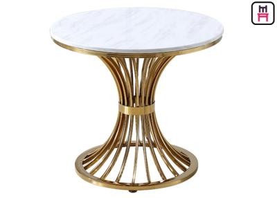 Chine Table basse moderne avec des jambes d'acier inoxydable, table de salle à manger supérieure de marbre ronde à vendre