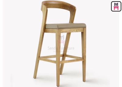 China Solid Wood Restaurant Bar Stools , Leather High Back Bar Stools 0.4cbm Volume for sale