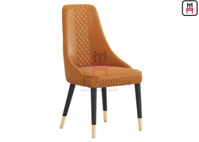 China Custom Wood Restaurant Chairs Tufted Upholstered Micro Fiber Leather Armless Type High Back for sale