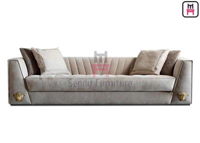 China 3 Seater Restaurant Sofa Chair Upholstered Fabric / Leather Arm With LOGO Hardware for sale