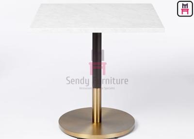 China Square Contract Marble Meeting Wooden Dinning Table Dual Color Iron Base Material for sale