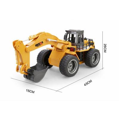 China RC Model Huina 1530 1/18 Scale Radio Control Toys 2.4G 6CH RC Alloy Engineering Vehicle Excavator Truck Toys for sale