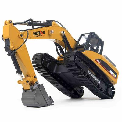 China Huina RC Model 1540 Excavator Toys 2.4G 23CH Alloy RC Truck Engineer Vehicle 1/14 Scale Remote Control Toys for sale