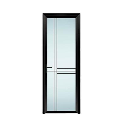 China Sound Insulation Aluminum Powder Coated Competitive Price Metal 96 Inch Bathroom Decorative Frosted Glass Interior Double Doors for sale