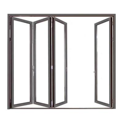 China White Sound Insulation Aluminum Alloy Frame Folded Vertical Folding Door Casement Window Aluminum Safety Fold for sale