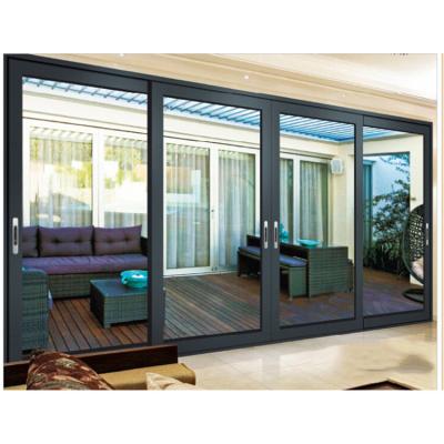 China Synchronized decorative waterproof sliding door glass patio dable aluminum magic door large stackable grills for living room for sale