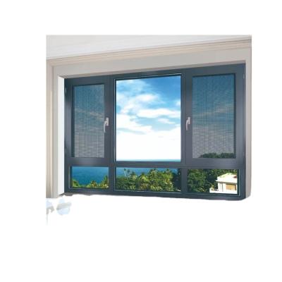 China Sliding Fixed Mesh Double Glass Door Hurricane Impact Curtains French Window With Thermal Break Function for sale