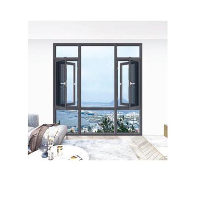 China Folding Aluminum Glazed Casement Windows Screen Australia Standard China Supplier Hurricane for sale