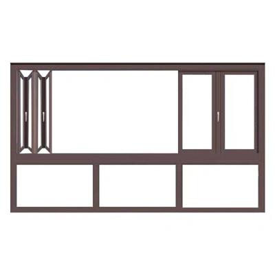 China Folding Screen Bi-folding Fold Up Huge Aluminum Residential Folding Glass Windows for sale