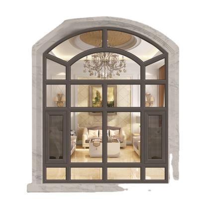 China Folding French Screen Casement Windows House UPVC PVC Double Stained Glass Window for sale