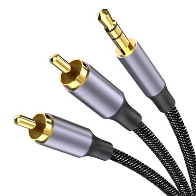 China Convenient 3.5mm to RCA Cable, 25CM 3.5mm Male to 2RCA Male Stereo Audio Cable Gold Plated for TV, Smartphones, MP3, Tablets, Speakers, for sale