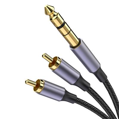 China Convenient 6.35 mm to RCA Cable, 6.35 mm Male to 2 RCA Male Stereo Audio Cable Gold Plated for TV, Smartphones, MP3, Tablets, Speakers, for sale