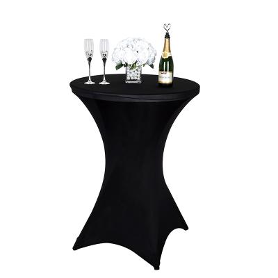 China Durable Wedding Party Patio Event 30x42 Dresser Cocktail Stretch Tablecloth Spandex Cocktail Bar Table Cover for sale