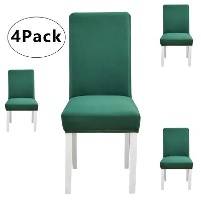 China Cheap Printed Jacquard 4PACK Short Stretch Chair Protector Chair Seat Cover Dining Chair Cover for sale