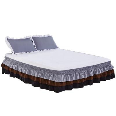 China New Popular Product Type Home Top Selling Bed Skirts Home Simple Color Bed Skirts Set for sale