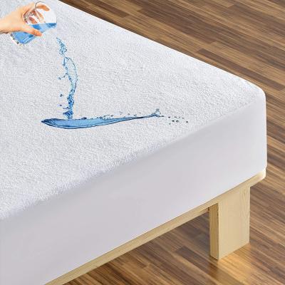 China Waterproof Premium Cotton Terry Mattress Cover Hypoallergenic Waterproof Mattress Protector for sale